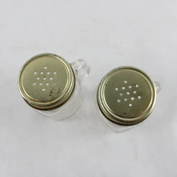 Lot of 2 Golden Harvest Mini Mason Jar Salt & Pepper Shakers 3.5"