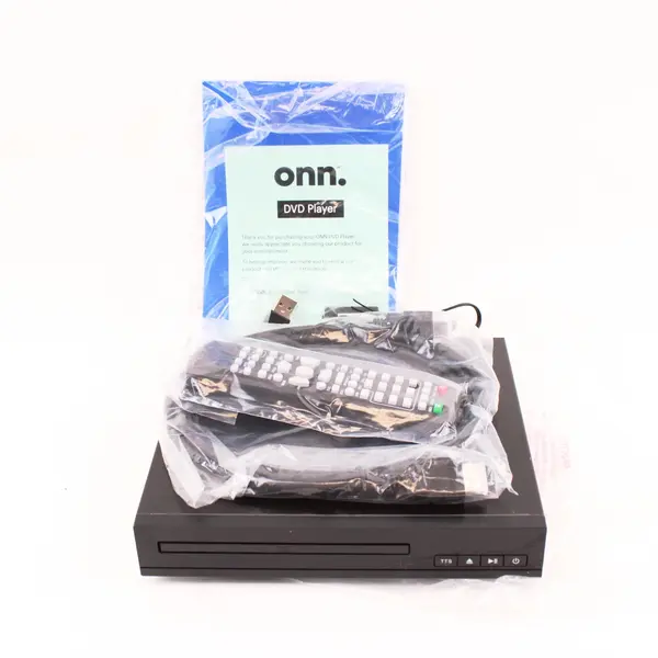 onn DVD Player Black HDMI Remote Control & Cable Untested  100144581 