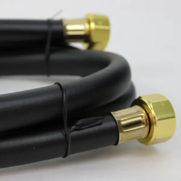 36in Black Rubber Air Compressor Hose Assembly Brass-Colored 1"  Fittings
