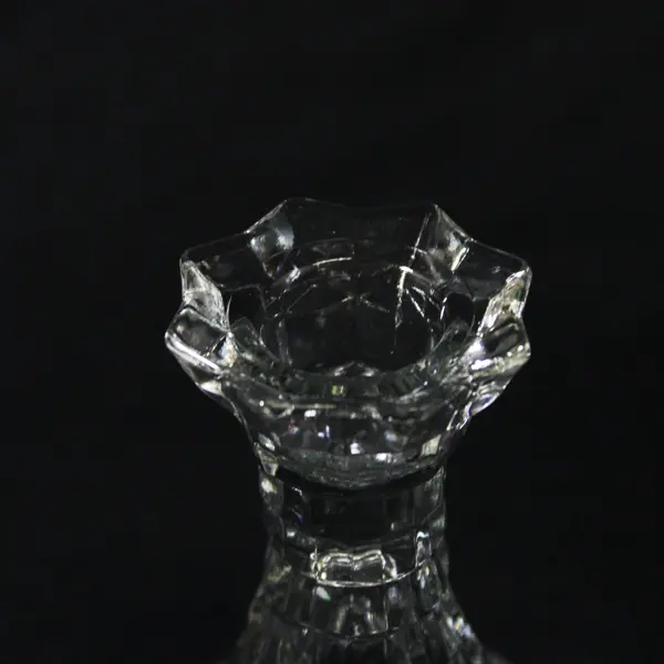 Pair of Wigwam Shaped Layered Glass Taper Candle Holders 4"