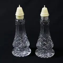 Galway Crystal Ashford Footed Salt & Pepper Set Clear 7.5"  Czech Republic
