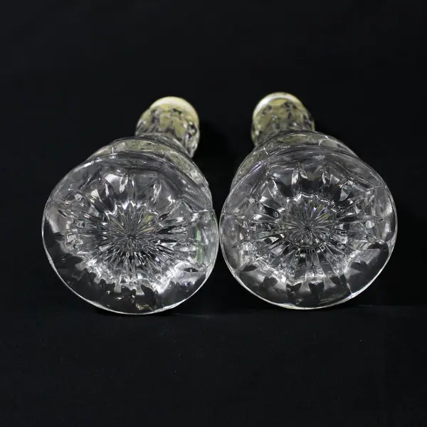 Galway Crystal Ashford Footed Salt & Pepper Set Clear 7.5"  Czech Republic