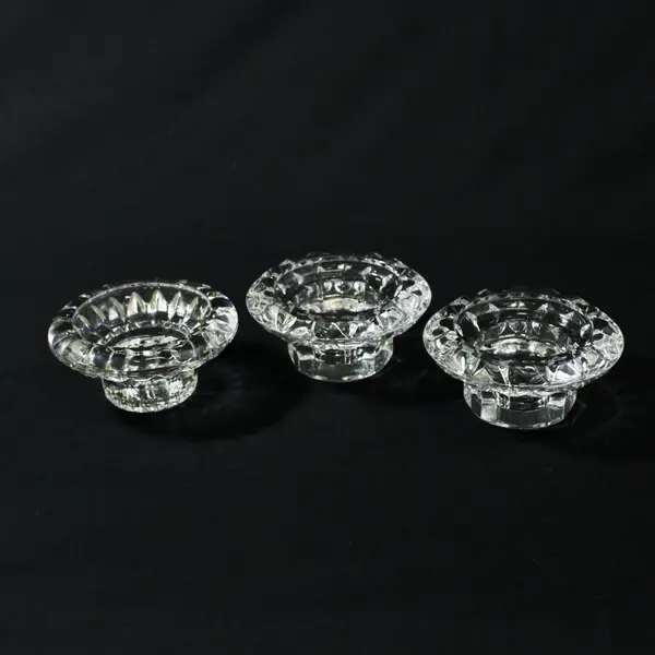 Set of 3 Cristal D'Arques Cheverny Universal Candle Holders Made in France
