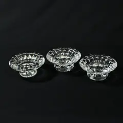 Set of 3 Cristal D'Arques Cheverny Universal Candle Holders Made in France