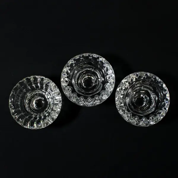 Set of 3 Cristal D'Arques Cheverny Universal Candle Holders Made in France