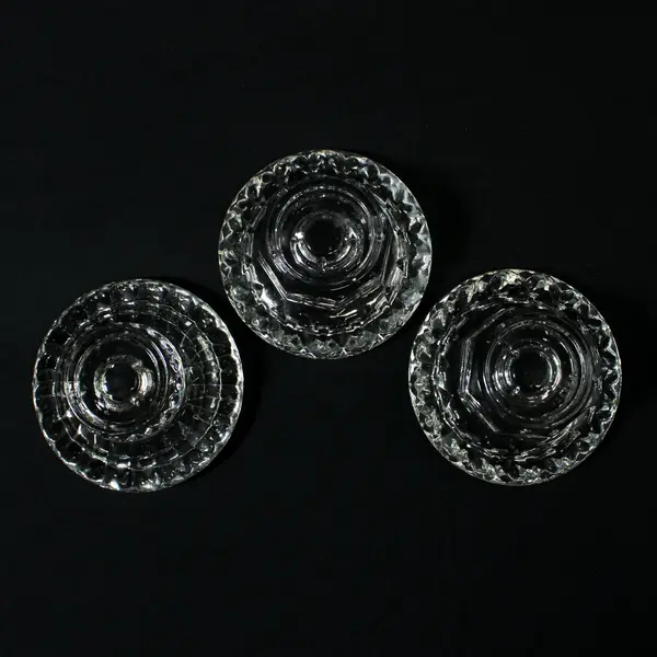 Set of 3 Cristal D'Arques Cheverny Universal Candle Holders Made in France