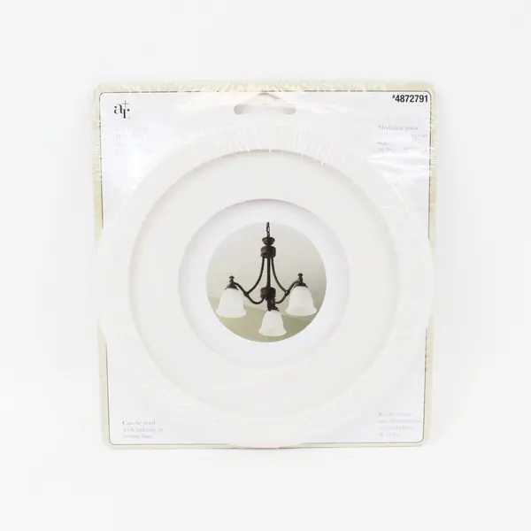 Allen + Roth 8-in White Round Ceiling Medallion