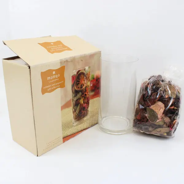 Mango Luscious Harvest Citrus Dried Potpourri Glass Cylinder Home Fragrance