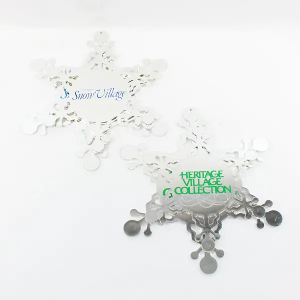 Lot of 5 Department 56 Silver Hanging Snowflakes Snow Village Heritage Village