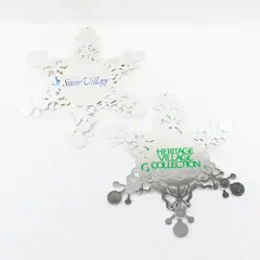 Lot of 5 Department 56 Silver Hanging Snowflakes Snow Village Heritage Village