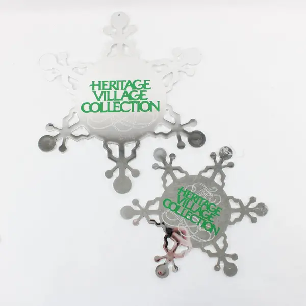 Lot of 5 Department 56 Silver Hanging Snowflakes Snow Village Heritage Village