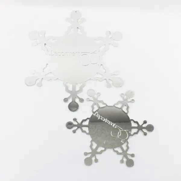 Lot of 5 Department 56 Silver Hanging Snowflakes Snow Village Heritage Village