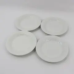 4 Gibson FOUR SEASONS Salad Dessert Plate 7.75" White Embossed Grapes 