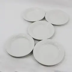 5 Gibson Four Seasons Salad Dessert Plate 7.75" White Embossed Grapes 