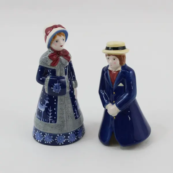 Set of Two  2003 Demdaco Belles and Beaus Porcelain Bells By Heinrich Leonard