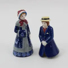 Set of Two  2003 Demdaco Belles and Beaus Porcelain Bells By Heinrich Leonard