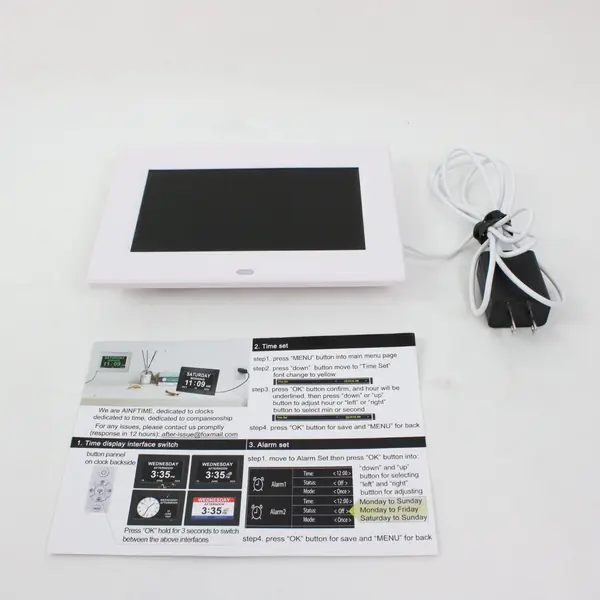 AINFTIME CXSM-07 Digital Day Date Alarm Clock Power Cord