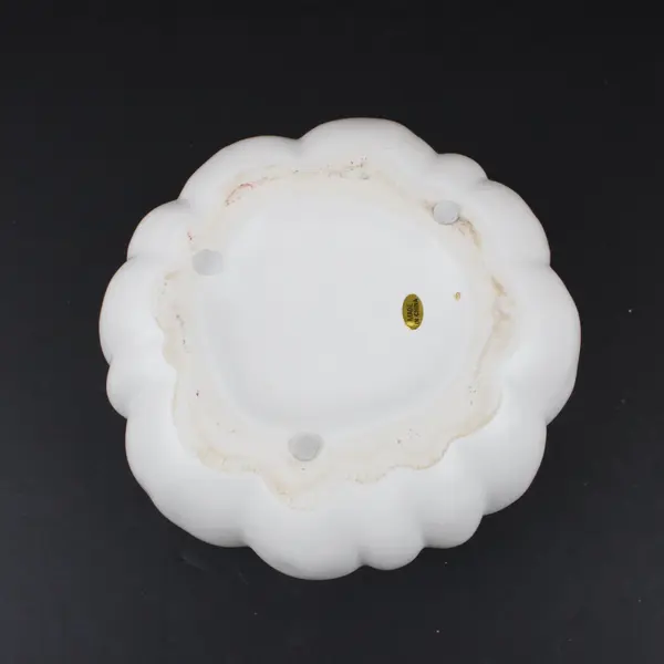 White Ceramic Pumpkin Planter Flower Pot Ribbed Round
