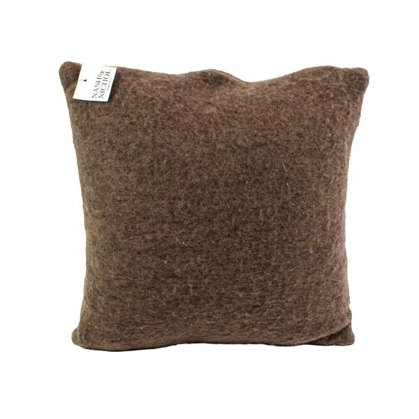 Nash & Nichol Brown Brushed Wool Blend Throw Pillow 17x17 MPN 12311