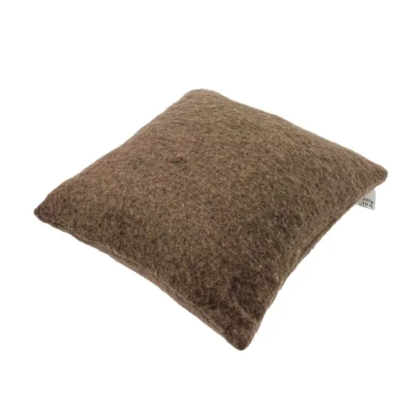 Nash & Nichol Brown Brushed Wool Blend Throw Pillow 17x17 MPN 12311