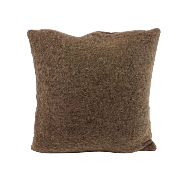 Nash & Nichol Brown Brushed Wool Blend Throw Pillow 17x17 MPN 12311