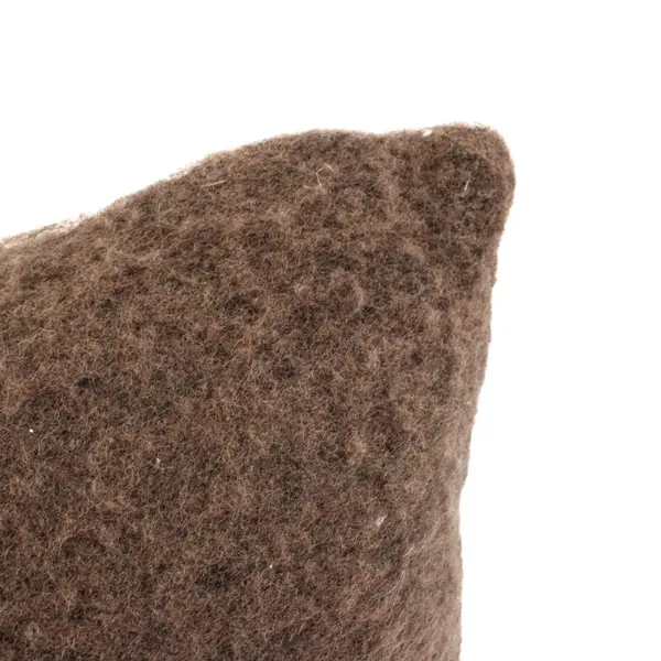 Nash & Nichol Brown Brushed Wool Blend Throw Pillow 17x17 MPN 12311