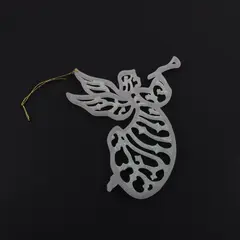 White Acrylic Laser Cut Angel Christmas Tree Ornament 5 Inch