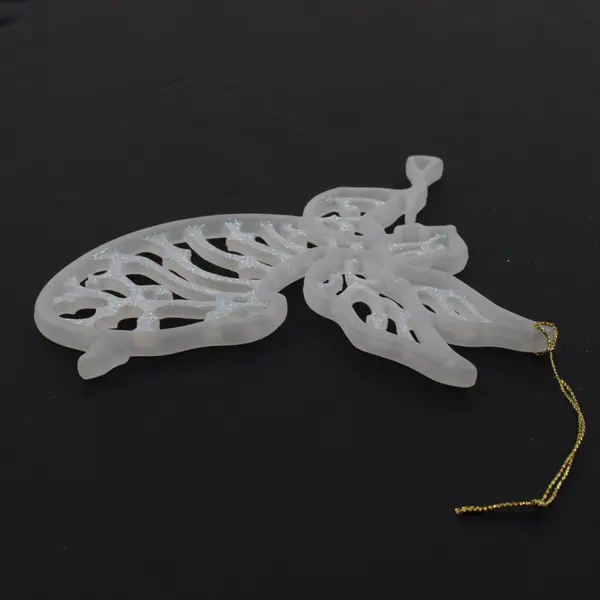 White Acrylic Laser Cut Angel Christmas Tree Ornament 5 Inch