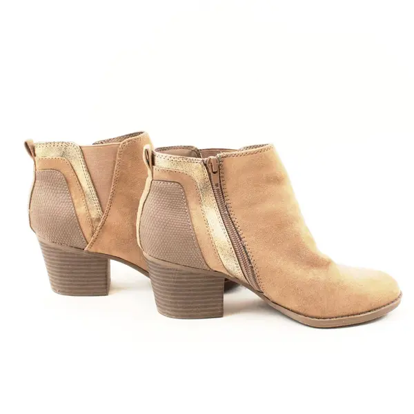 Faded Glory Women's Brown Faux Suede Heeled Ankle Boots Size 7