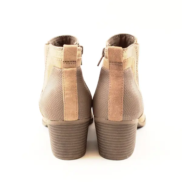 Faded Glory Women's Brown Faux Suede Heeled Ankle Boots Size 7