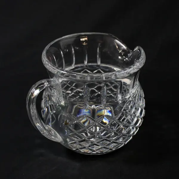 Teleflora Heavy 24% Lead Crystal Pitcher Vase Diamond Cuts