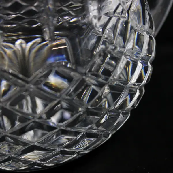 Teleflora Heavy 24% Lead Crystal Pitcher Vase Diamond Cuts