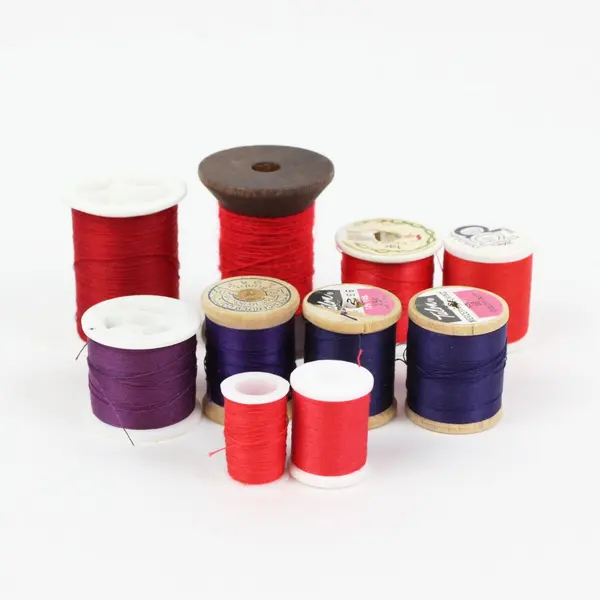 Lot of 10 Mixed Sewing Thread Spools Talon Coats Polyplus Red Purple