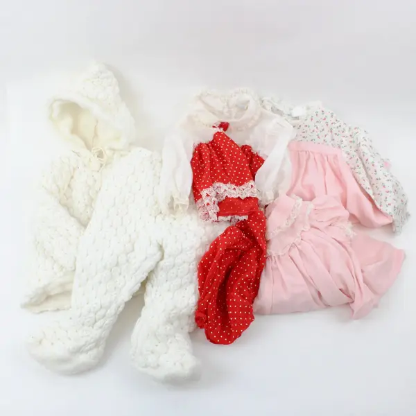6 Pc Baby Girls Clothing Lot Dresses Outfits Flawed Stained No Size