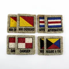 Man Overboard Nautical Signal Flag Coasters Set of 8 4x4