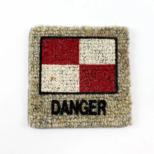 Man Overboard Nautical Signal Flag Coasters Set of 8 4x4