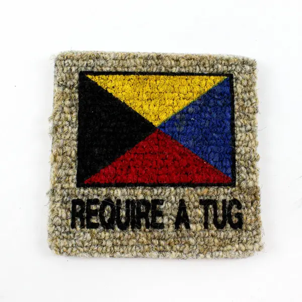 Man Overboard Nautical Signal Flag Coasters Set of 8 4x4