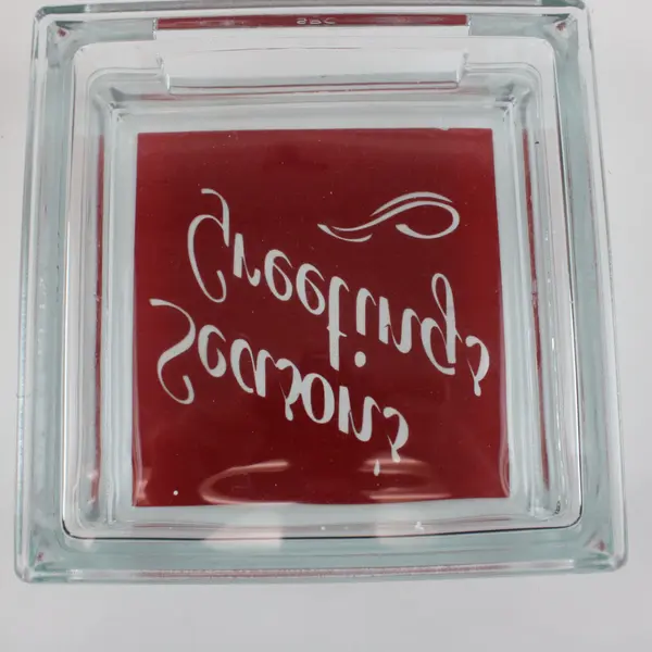 Season's Greetings Hollow Glass Box Holiday Lights Decor 7.5 Inch