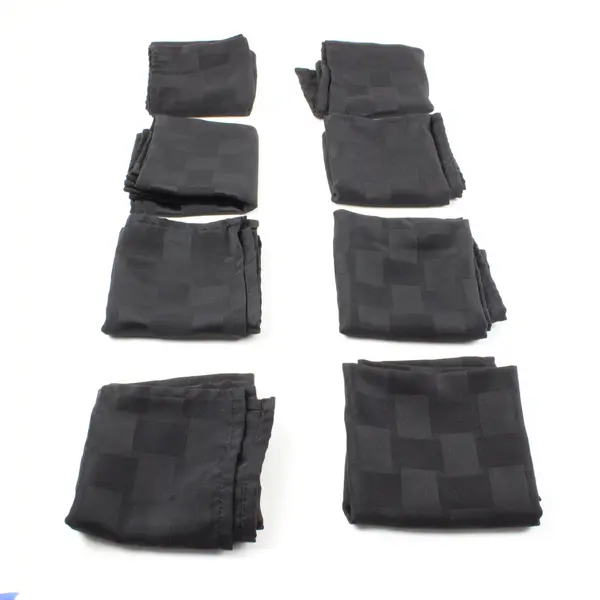 Set of 8 Black Basket Weave Cloth Napkins