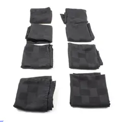 Set of 8 Black Basket Weave Cloth Napkins