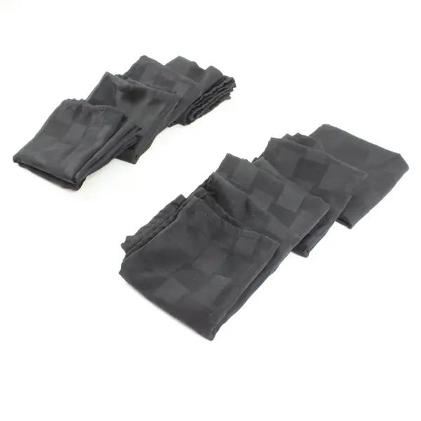 Set of 8 Black Basket Weave Cloth Napkins