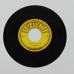 Johnny Cash Straight A's In Love/I Love You Because Sun 7in Vinyl U-386 U-387