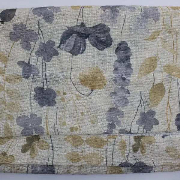 Set of 2 Lite Out Beige Gray Floral Rectangular Tablecloths 36 x 81 Inches