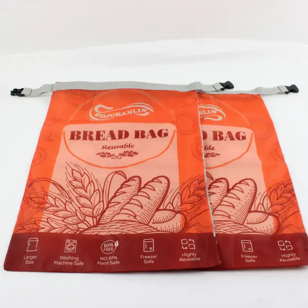 Gojuhanlin Reusable Bread Bags Orange Lot of 2 Food Storage