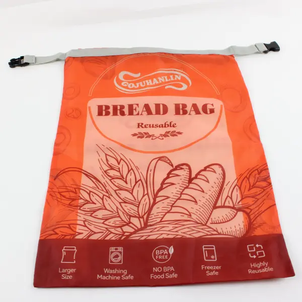 Gojuhanlin Reusable Bread Bags Orange Lot of 2 Food Storage