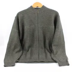 Cotton Reel Men's Large Gray Wool Blend Full-Zip Sweater