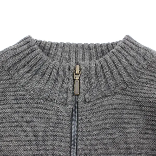 Cotton Reel Men's Large Gray Wool Blend Full-Zip Sweater