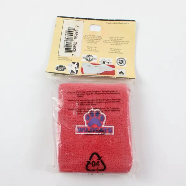 For Bare Feet Originals Wildcats Set of 2 Double-Wide Wristbands Red