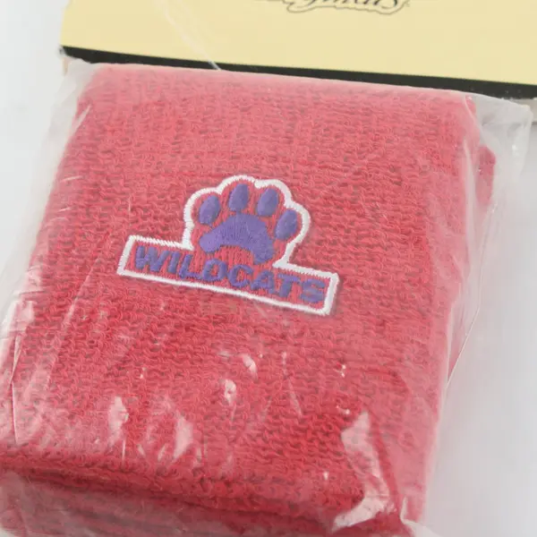 For Bare Feet Originals Wildcats Set of 2 Double-Wide Wristbands Red