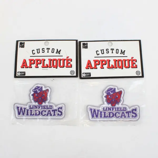 Lot of 2 R & D Specialty Linfield Wildcats Custom Appliques